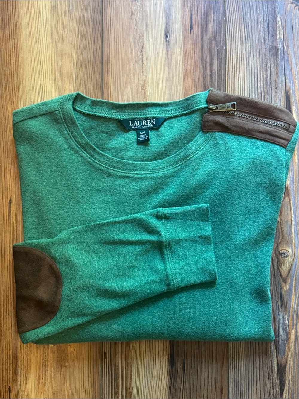 Lauren Ralph Lauren long sleeve green women’s top size large - Picture 7 of 7